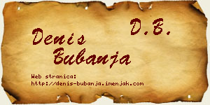 Denis Bubanja vizit kartica